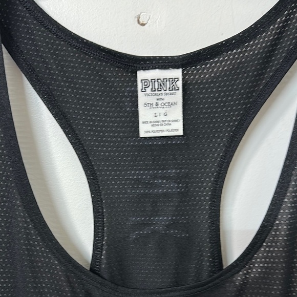 PINK Victoria's Secret Black and Orange Tank Top - Picture 2 of 4